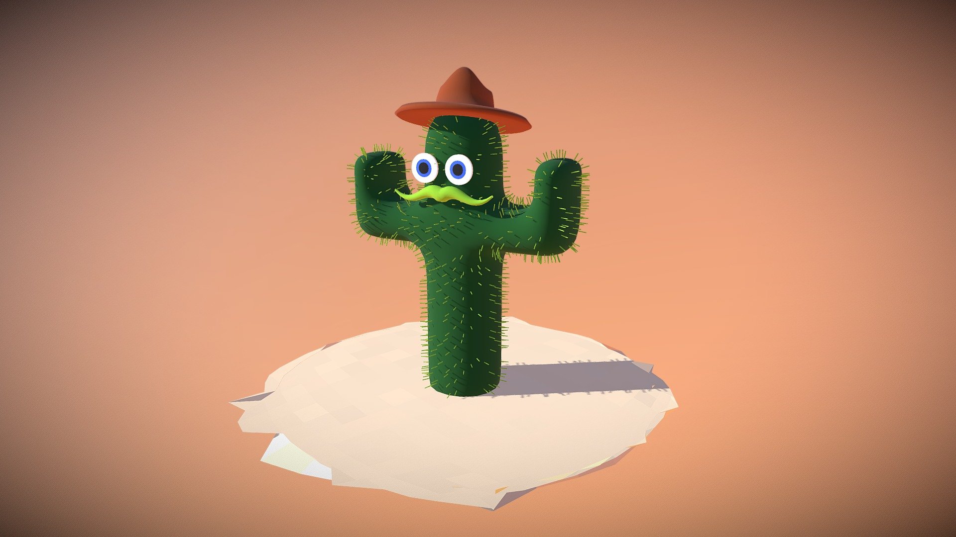 Cactus character modeled in Blender 3D - Cactus - Download Free 3D model by creativejenna 3d model