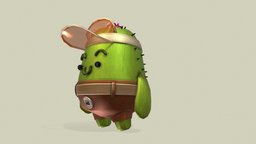 Espino cactus, pet, painted, nature, handpainted, low-poly, lowpoly, gameart, animation, fantasy