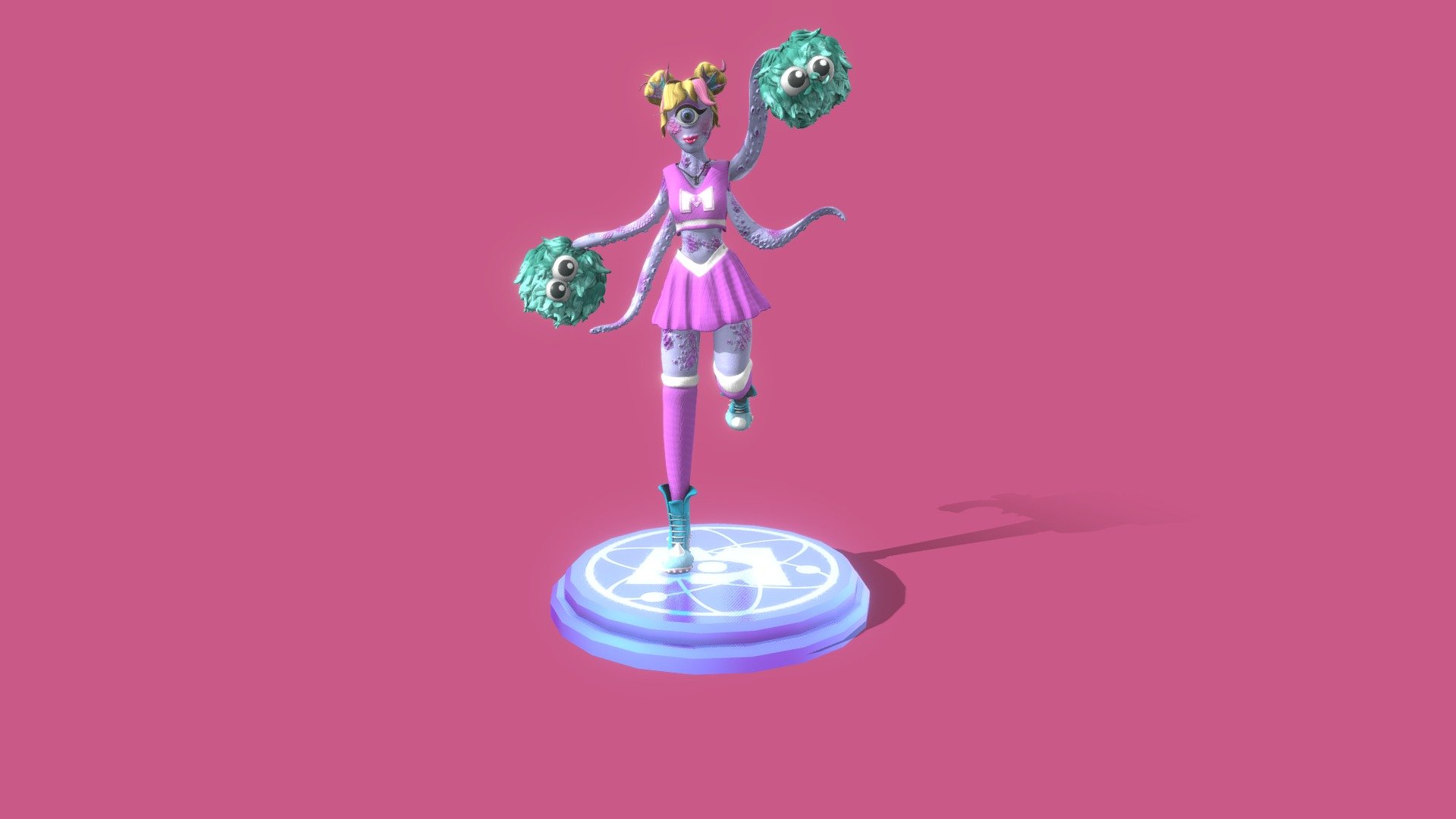 A little character inspired by the the sequel to my favorite movie, Monster University - Monster Cheerleader - 3D model by Elwinn (@CyrielleR) 3d model