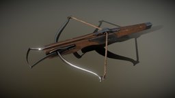 Crossbow crossbow, medieval, crossbowman, medievalfantasyassets, crossbow-low-poly, weapon, asset, game, pbr, lowpoly, low, poly, download, history