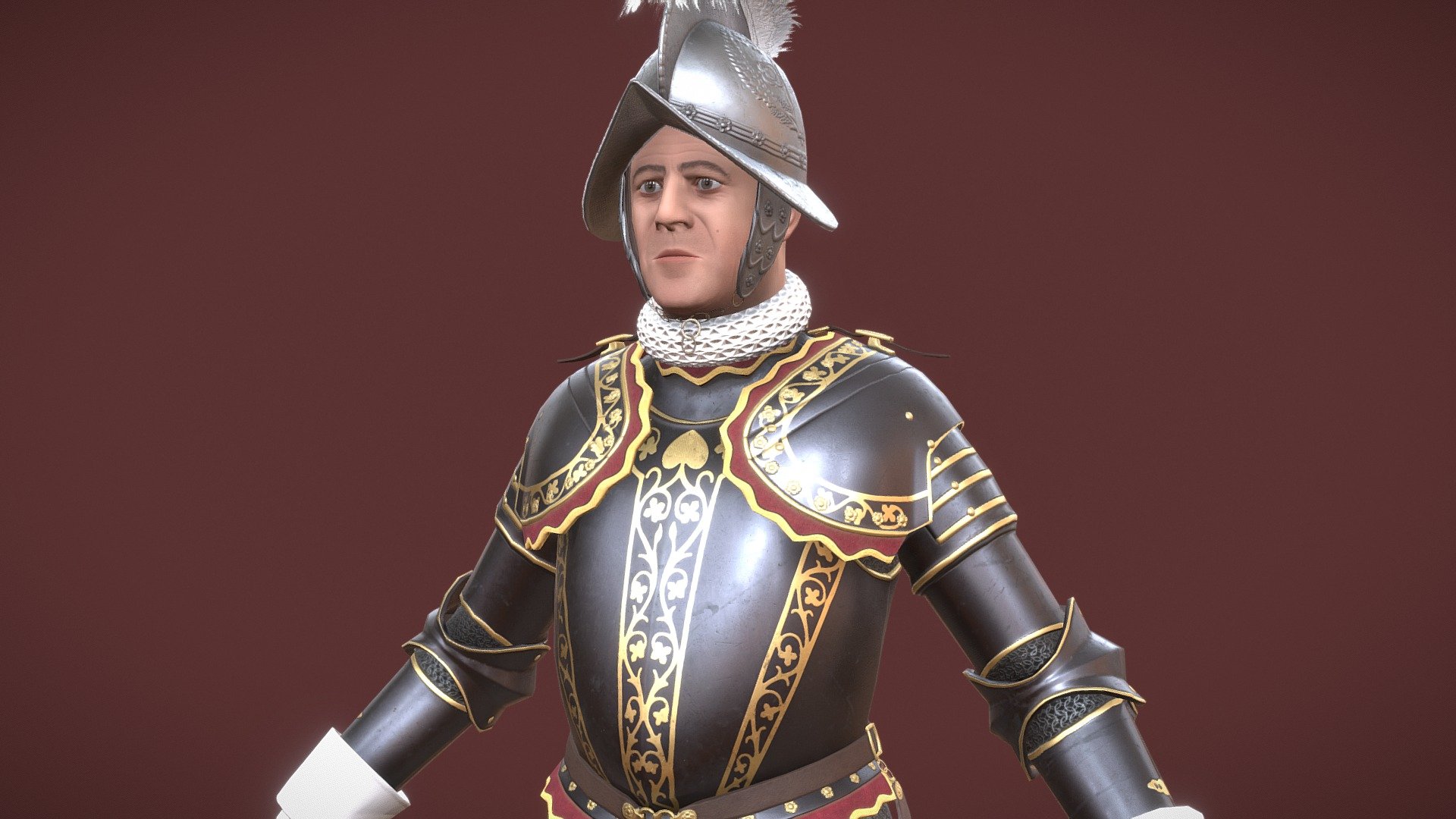Commander of the Pontifical Swiss Guard - 3D model by Morejo 3d model