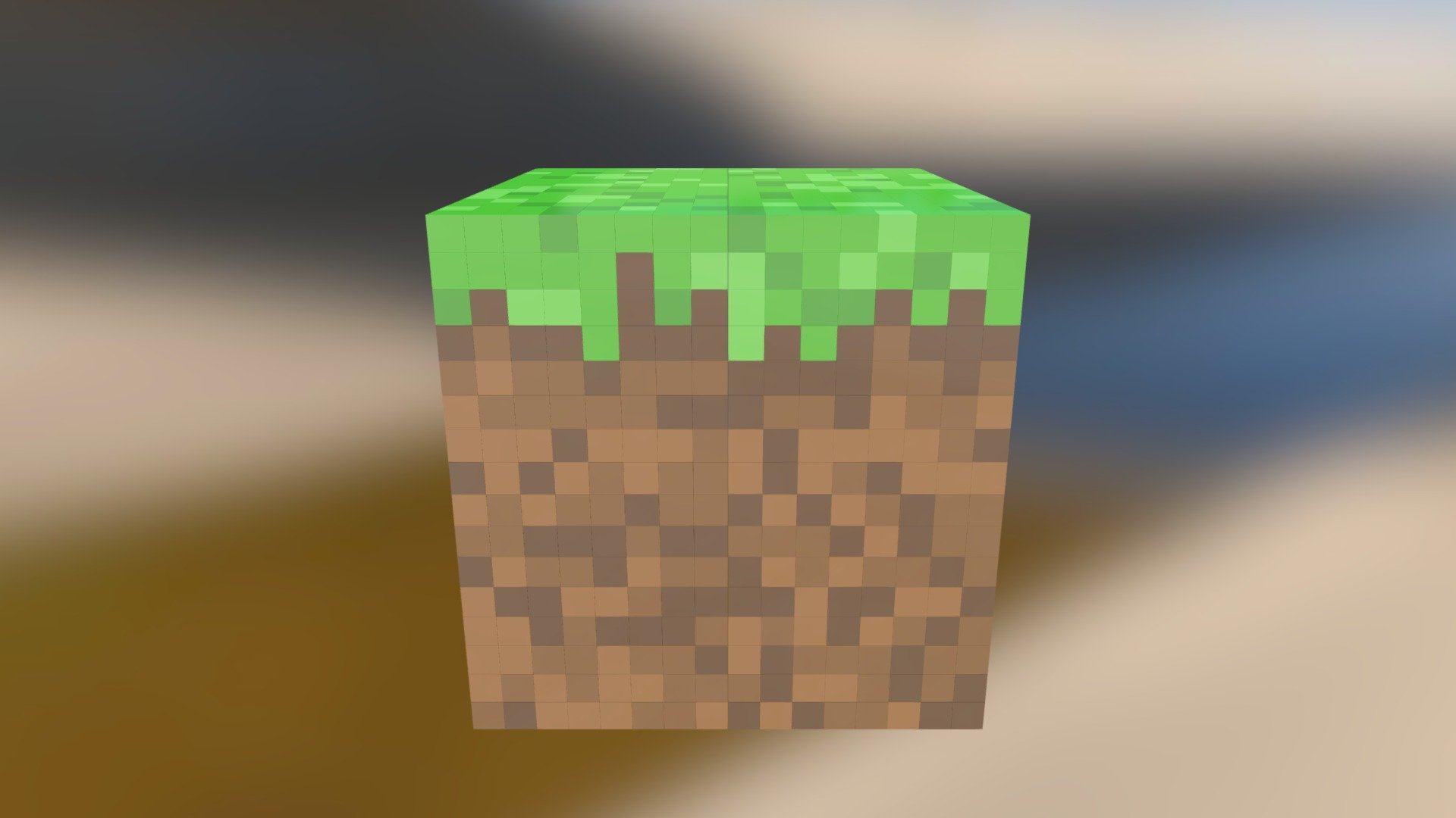 3d cube from colourful voxels 3d model