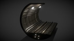 Low Poly Subway Tunnel Section