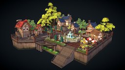Village assets, props, mobilegame, maya, game, mobile, village, environment