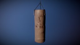 Game Art: Boxing Bag prop, fight, bag, grunge, boxing, realistic, old, box, game, pbr