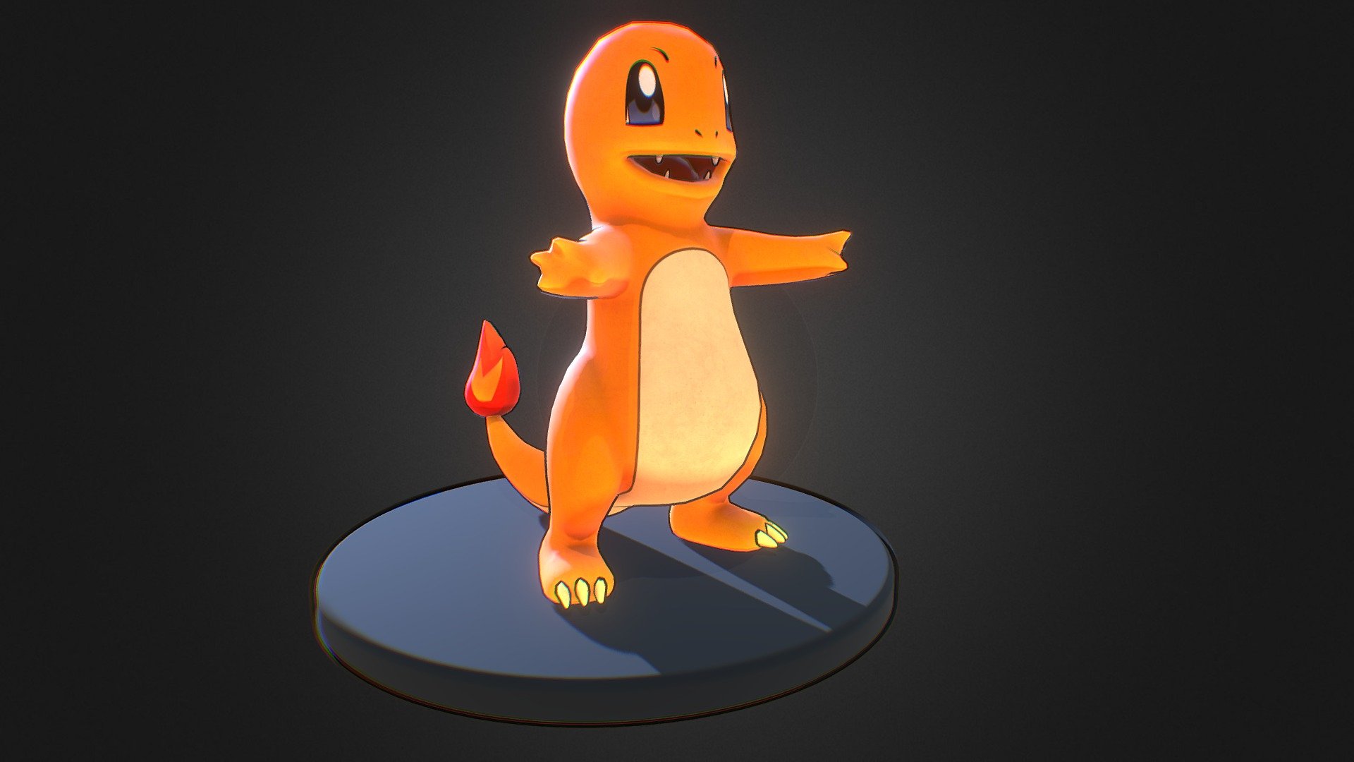 Pokemon number 3 - Charmander Pokemon - 3D model by 3dlogicus 3d model