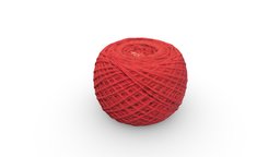 Red Ball of Thread tailor, repair, threads, photogrammetry, clothing, clew, model-317