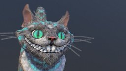 Cheshire Cat V01 cat, alice, hero, ready, personaje, aliceinwonderland, cheshirecat, unwrapped, cheshire, character, modeling, game, 3d, texture, lowpoly, model, zbrush, animation, download