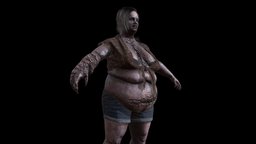 UrbanZombie7 ancient, rpg, hunter, unreal, mutant, undead, claws, logger, character, unity, game, pbr, low, poly, skull, animation, monster, rigged, zombie, ghol