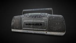 Radio Philips Retro 3D Scan object, tape, prop, retro, portable, rusty, electronic, dirty, record, old, recorder, philips, rage, downloadable, taperecorder, freemodel, photogrammetry, lowpoly, model, 3dscan, technology, free, download, radio