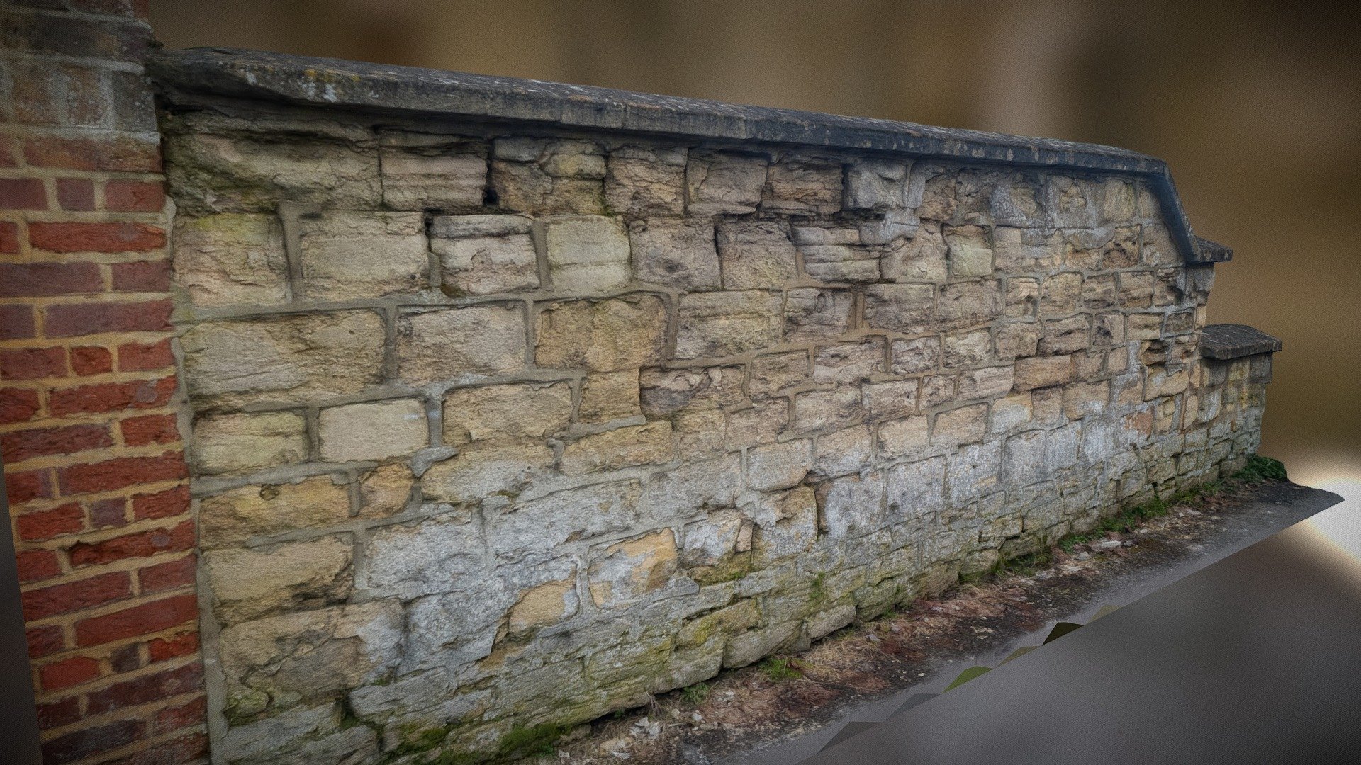 Old Limesteone wall found in Trowbridge UK
wall piece for moular buiding

Created in RealityCapture by Capturing Reality from 233 images - old limestone wall - Buy Royalty Free 3D model by DAC Photoscan (@DACPhotoscans) 3d model