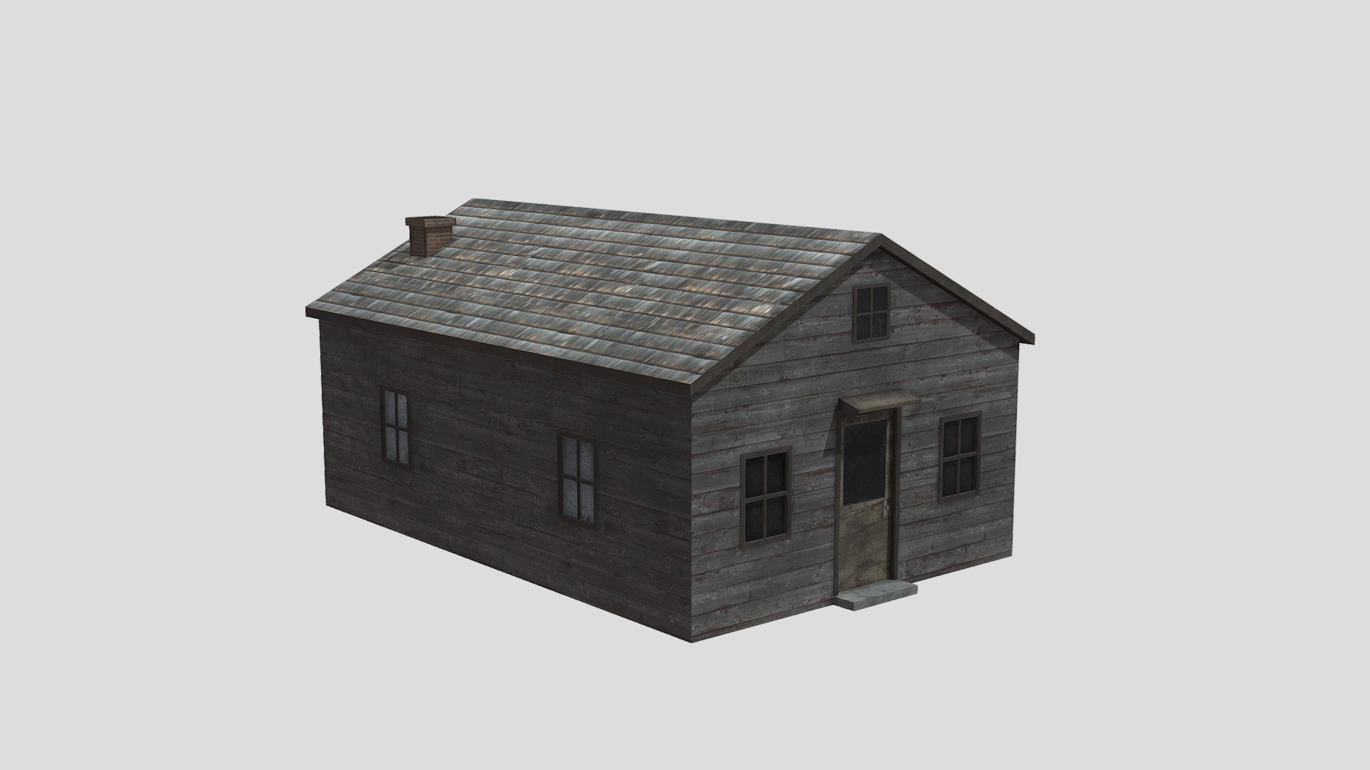 Old Abandoned House

Obj, Fbx, Dae, mtl,Blend and texture (rar) file formats.

All formats tested and working.

Assets are low poly.

Assets are fully textured (PBR), 2048x2048 .png's.

All formats tested and working.

The models are polygonal (verts and tris).

UVMapped, Low-poly 3D model.

For ease of use, objects are named logically (using the English language).

Face orientation is ok.

When importing, selecting, if necessary, you can change the size of the model.

The package includes texture and uv mapping.

Basecolor Map, Metallic Map, Roughness Map end Normal Map.

This part, while simple, has been tested with confidence and peace of mind that it can be downloaded 3d model