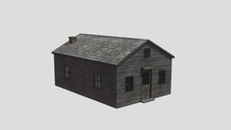 Old Abandoned House abandoned, wooden, household, exterior, residential, architectural, apartment, haunted, old, crashed, derelict, abandoned-building, house-lowpoly, abandoned-house, architecture, game, low, poly, house, home, wood, building, interior, village
