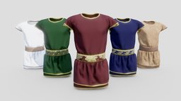 Medieval Short Tunic (Ancient Rome Inspired) rome, greek, ancient, fashion, medieval, skirt, dress, roman, sylvan, tunic, bicolor, knigth, man, fantasy
