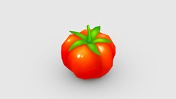 Cartoon tomato Low-poly 3D model food, eat, farm, kitchen, cooking, tomato, health, vegetable, vegetables, lowpolymodel, planting, sour, handpainted