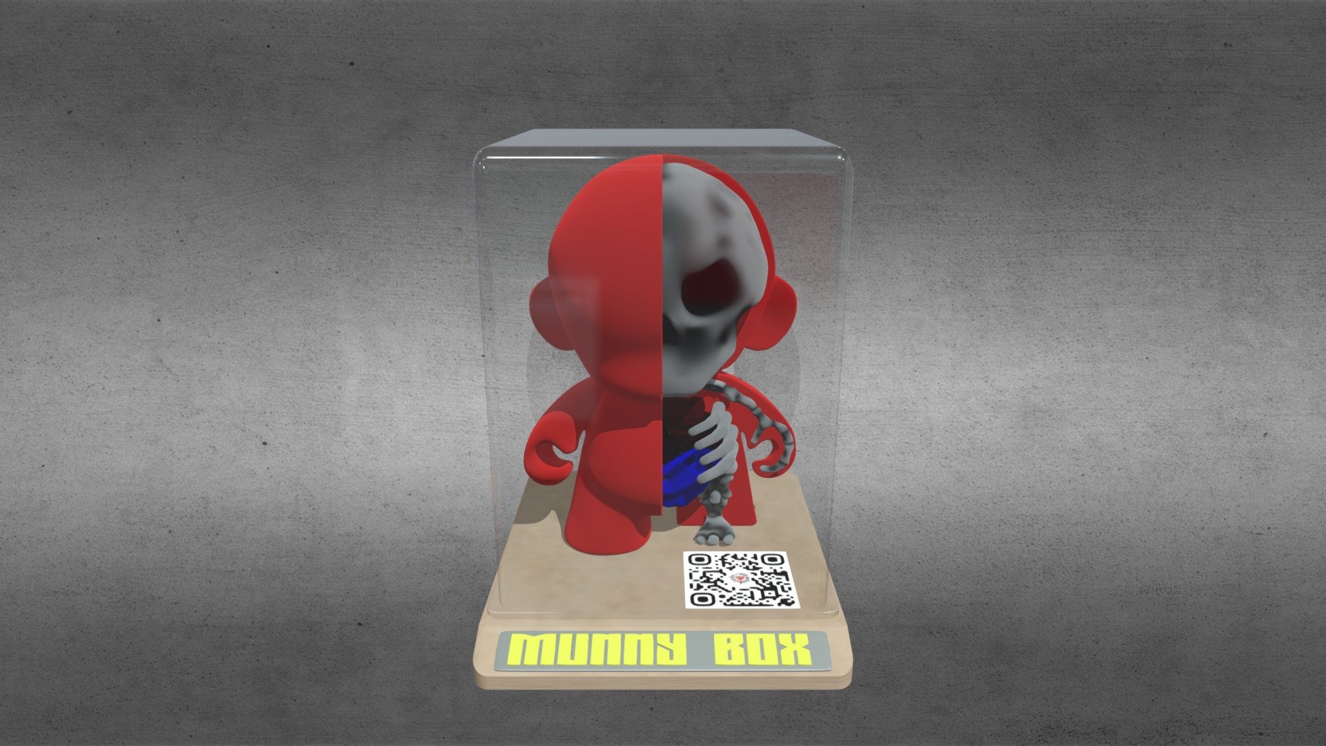 This 3d model is built for use in 
https://spatial.io/
A free and easy to use 3d metaverse space of your own where you can show off your virtual toy collection

Check them out in my spatial space
 https://spatial.io/s/GKIDS-NFTS-629d990e03163e0001baeed9?share=5468023796012477353

To have this opened up as a free download head to https://gkids.co.nz/munnybox - Munny Box Red - 3D model by GraffitiKids on wax (GKiD) (@graffitikids) 3d model