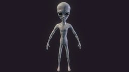 Alien Lowpoly (Gray) universe, unreal, ufo, extraterrestre, 4k, astronaut, realistic, character, unity, game, pbr, free, rigged, space, spaceship
