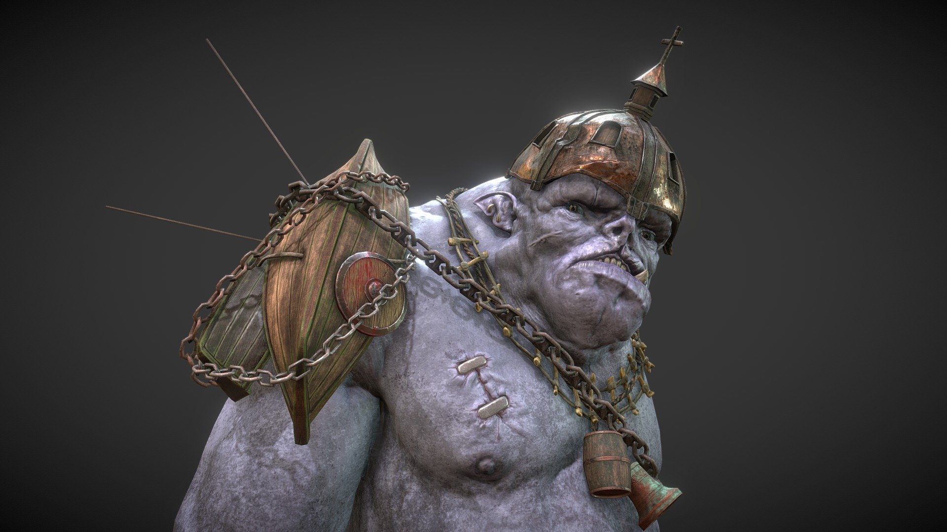 Giant Troll bust - Giant Troll - Buy Royalty Free 3D model by guilhermeeh74 3d model