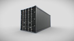 Shipping Container Low-Poly my version train, truck, transportation, transport, new, baked, extra, shipping, box, trail, optimized, shippingcontainer, movement, shipping-container, low-poly, lowpoly, house, ship, container, simple, black, sea, gameready, relocation