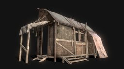 Outbuilding wooden, cabin, props, old, outbuilding, asset, game, gameasset, house, gameready