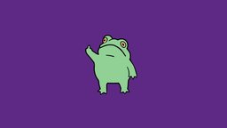 Frick Frog green, fanart, cute, frog, silly, frick, middlefinger, character, lowpoly, creature, animal, stylized, funny