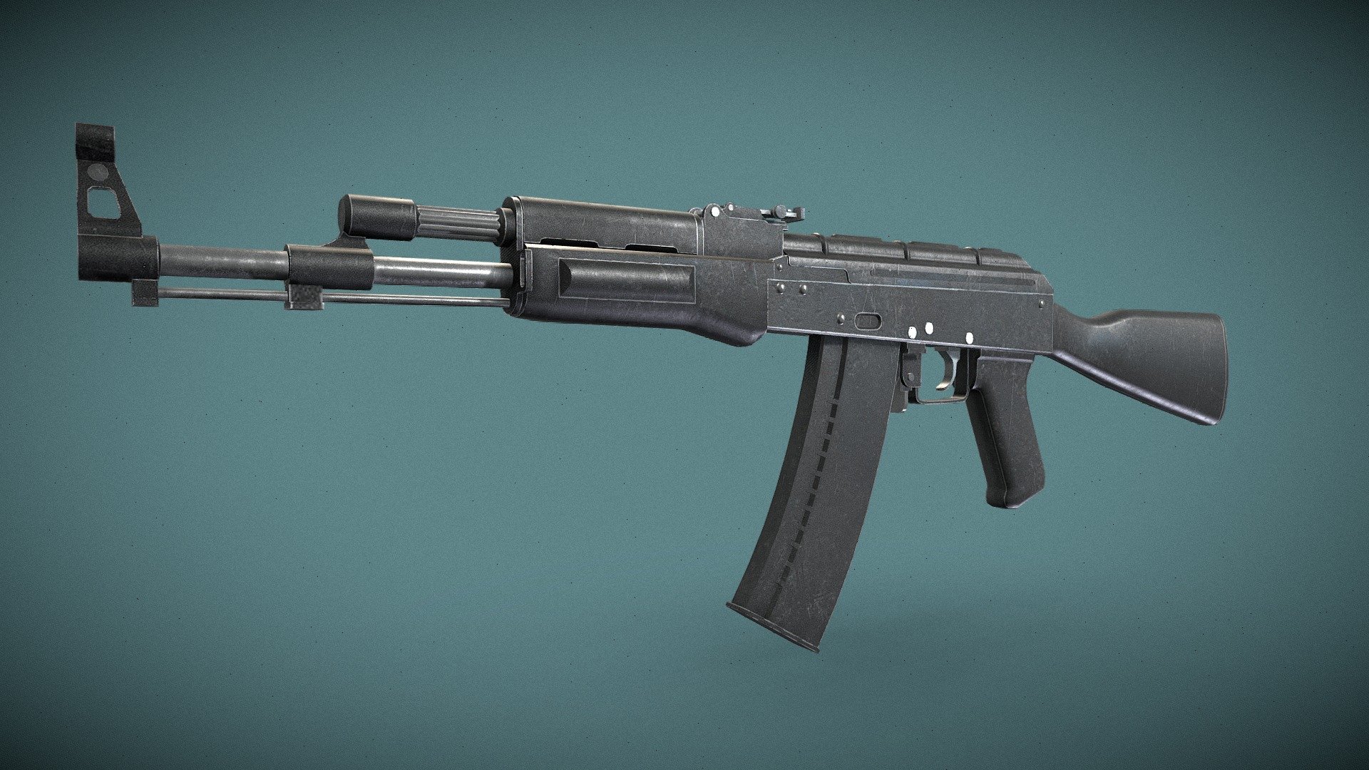 AK-47 in black painted steel style.
Game ready low poly model
1 UV / PBR texture set - AK-47 Black - Download Free 3D model by A.I.R (@air3ddd) 3d model
