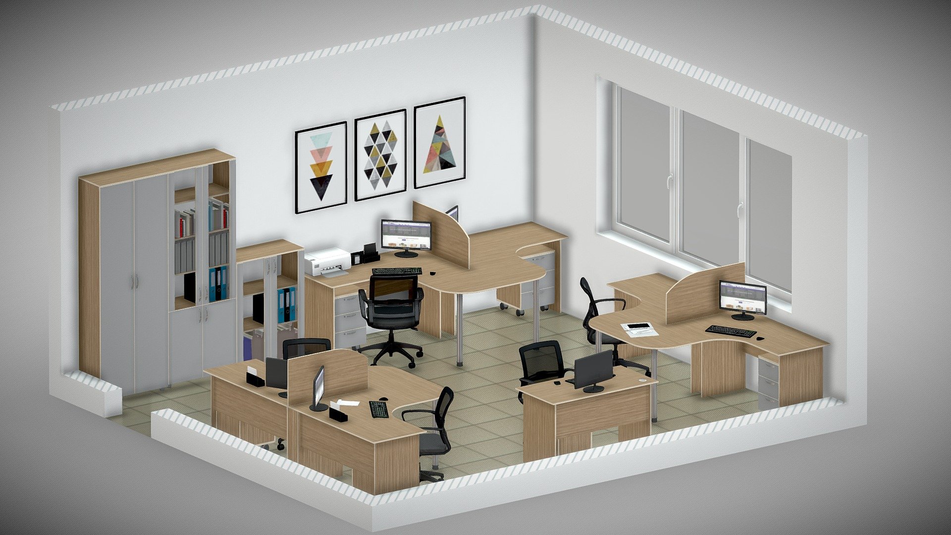 office space - office - Buy Royalty Free 3D model by 3DGrom (@dizartoren) 3d model