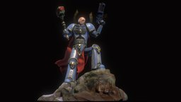 Space Marine warhammer, 40k, armor, marine, and, high, tabletop, detail, heroes, t-pose, might, weapon, character, game, 3d, blender, model, sci-fi, fantasy, video, concept, rigged, space, of, magic