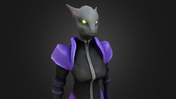 Zeneth Mage cyberpunk, alien, character, blender, scifi