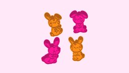 Easter Bunny Cookies Cutters Set 2