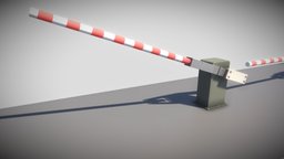 Low-Poly Railroad Barrier 3m