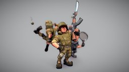 Bobby Daemon grenade, soldier, fps, sd, tennis, stylise, character, cartoon, weapons, zbrush, gun