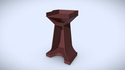 Pulpit Low- Poly base, stand, platform, stage, iglesia, podium, pulpit, church-architecture, pulpito, lectern, lector, lecteur, lectura, church-lectern, lectern-base