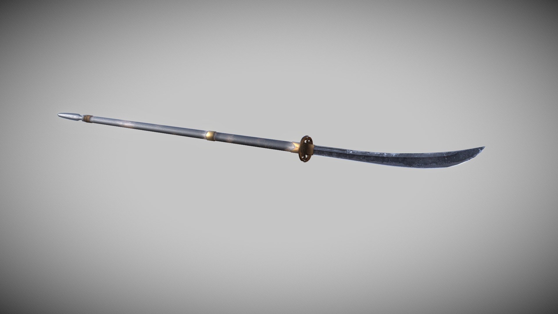 Game Ready Naginata Spear

Modeled and textured in Blender 3.3
Only modeled in Quads (14500 Tris) - Naginata (Japanese Spear) - 3D model by RSArts 3d model