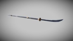 Naginata (Japanese Spear) topology, spear, naginata, weapon, lowpoly, gameready, japanese, noai