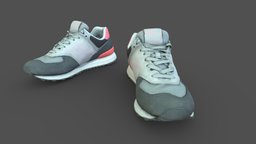 Pair of New Balance Shoes style, clothes, new, ready, shoes, footwear, balance, sneakers, apparel, character, game, low, poly, clothing