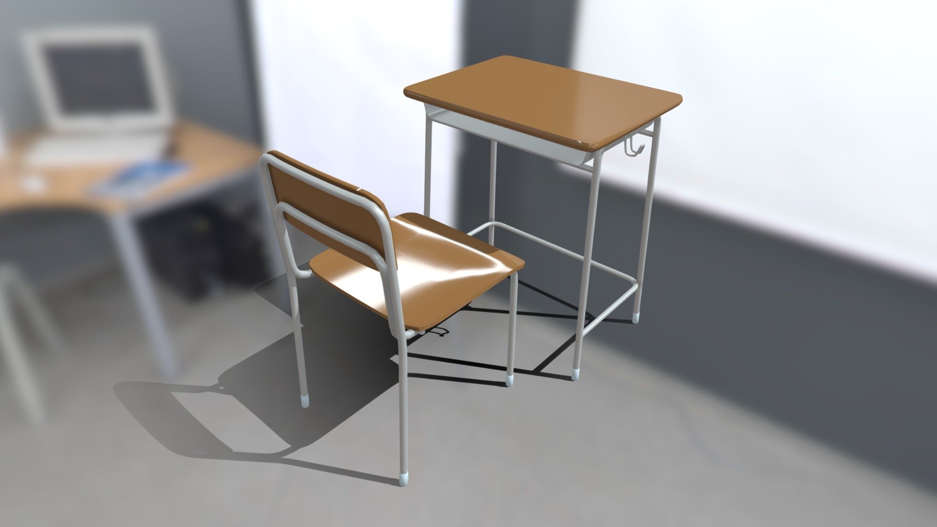 Japanese School Desk (JIS S 1021:2011) - Download Free 3D model by omiyaio 3d model
