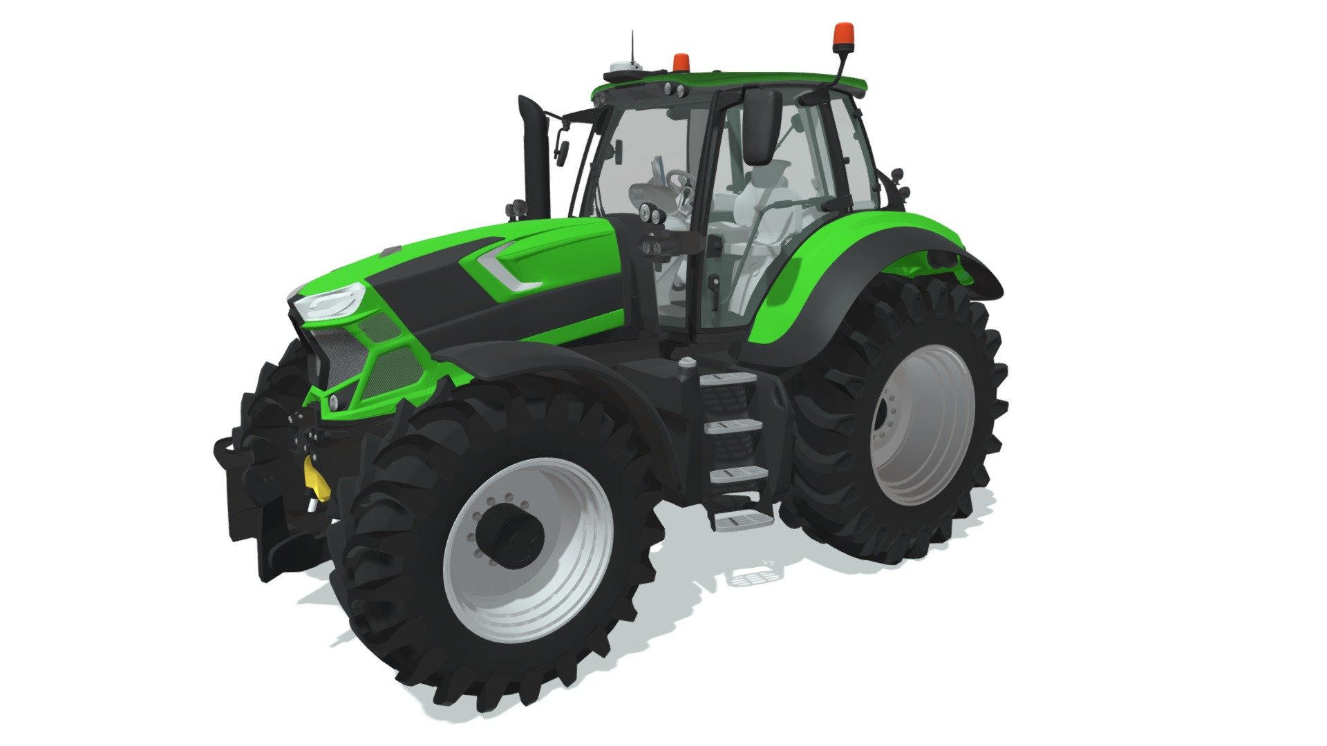 High poly 3d model of farm tractor 3d model