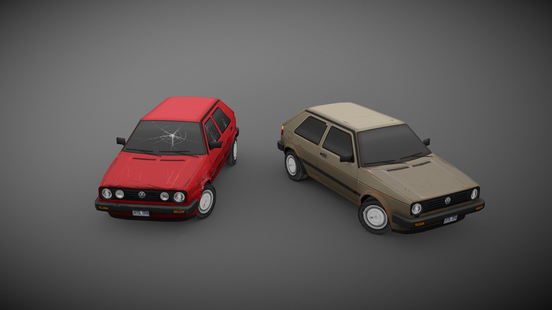 Showcase of a 1988 Volkswagen Golf Mk2 I’ve made for project ZOMBOID, low poly but with a high detail texture, optimized for game engine. This version is not a 100% true to the original since there are some compromises I’ve had to make to present it here.

You can find the actual version in project ZOMBOID STEAM Workshop 3d model