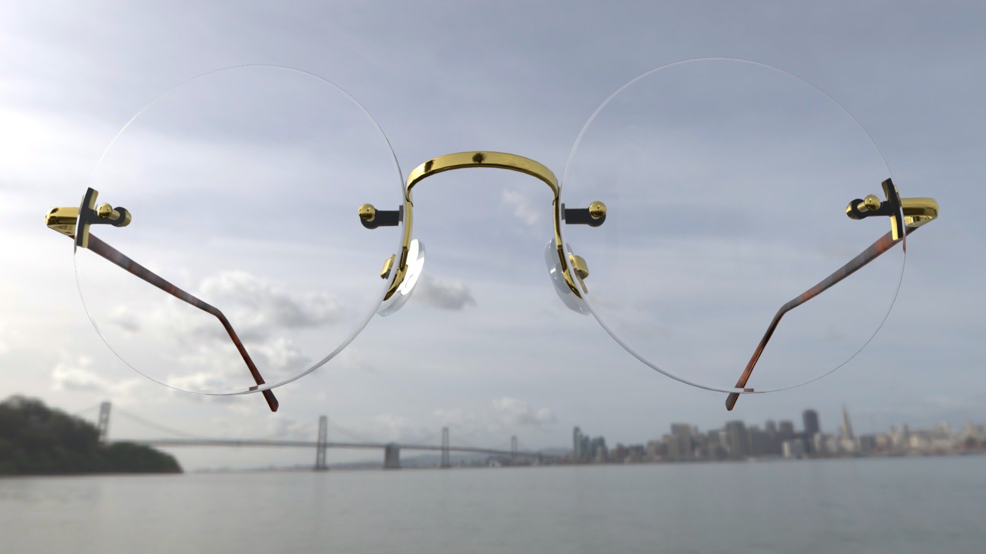 This model was made for VirTry.net - Rimless Round Eyeglasses - 3D model by Jean-Luc (@Ruslan_Kokarev) 3d model
