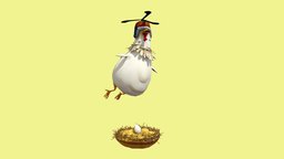 Rotisserie Chicken rigging, chicken, character, design, animal, animation, animated
