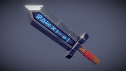 Stylized Sword weapon, pbr, lowpoly, sword, stylized, fantasy, war