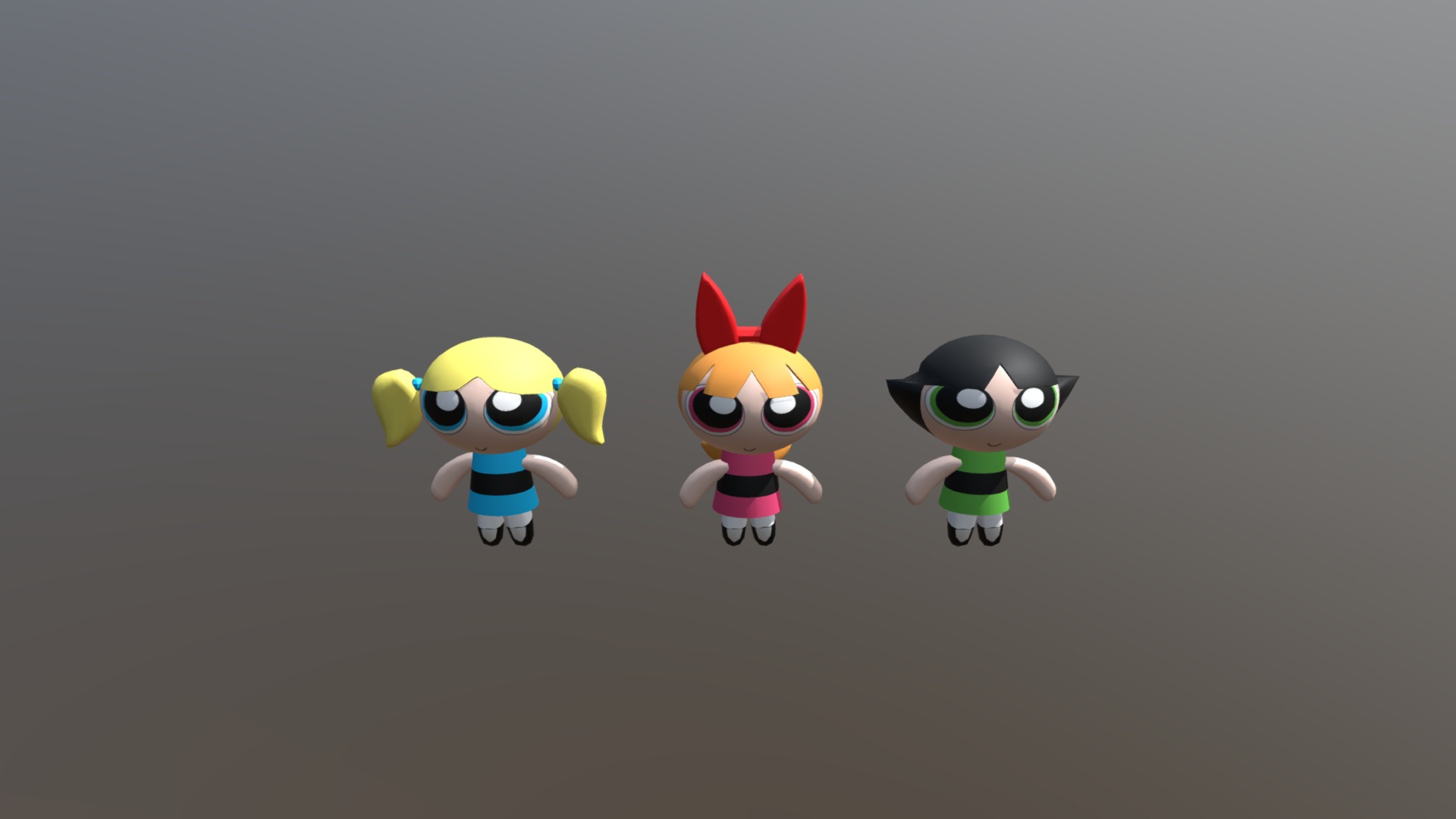 Based on the cartoon show, The Powerpuff Girls. I made these models for my Major Assignment 3d model