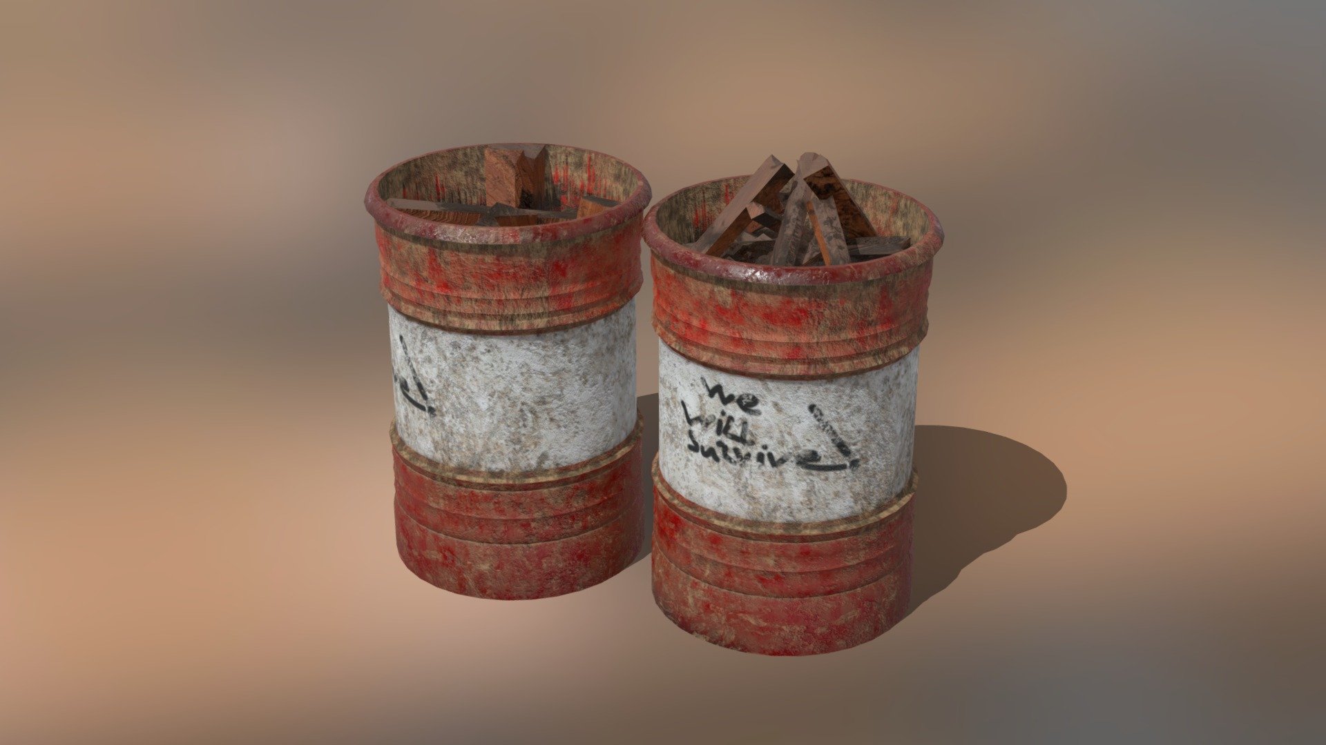 An old iron barrel for a fire, inside there are two types of firewood, a tall one with a coal at the bottom, and a second type: full of logs. There is fire in the .blend file. Ready to play, optimized and beautiful topology. Textures 2k res, something hand drawn. Made in blender 3.0, all renders in Cycles X

GET model here: http://surl.li/blopl - Fire Barrel Exterior Prop Abandoned - 3D model by AmongModels 3d model