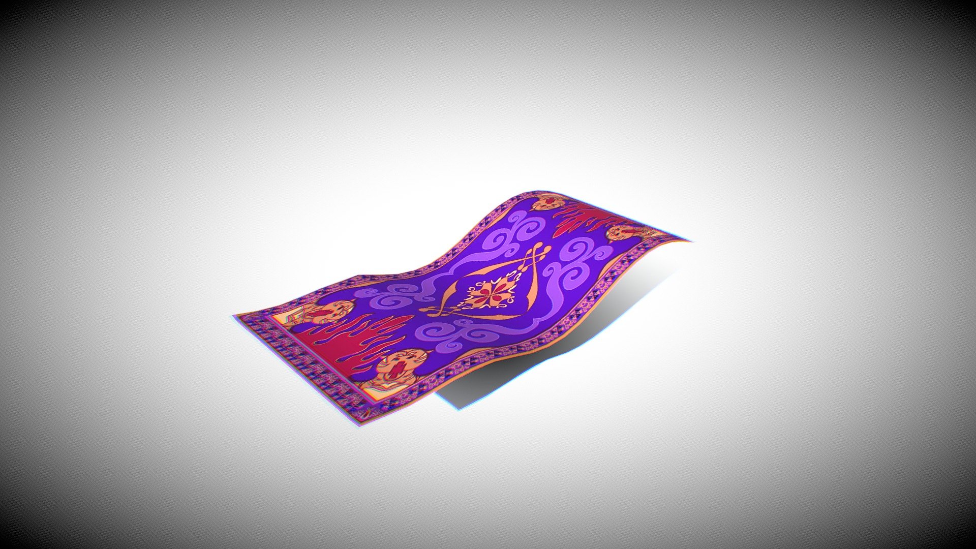 A Carpet lowpoly created in maya, inspireted in the Aladin Carpet from disney - Aladin Carpet - 3D model by Gioia2 3d model
