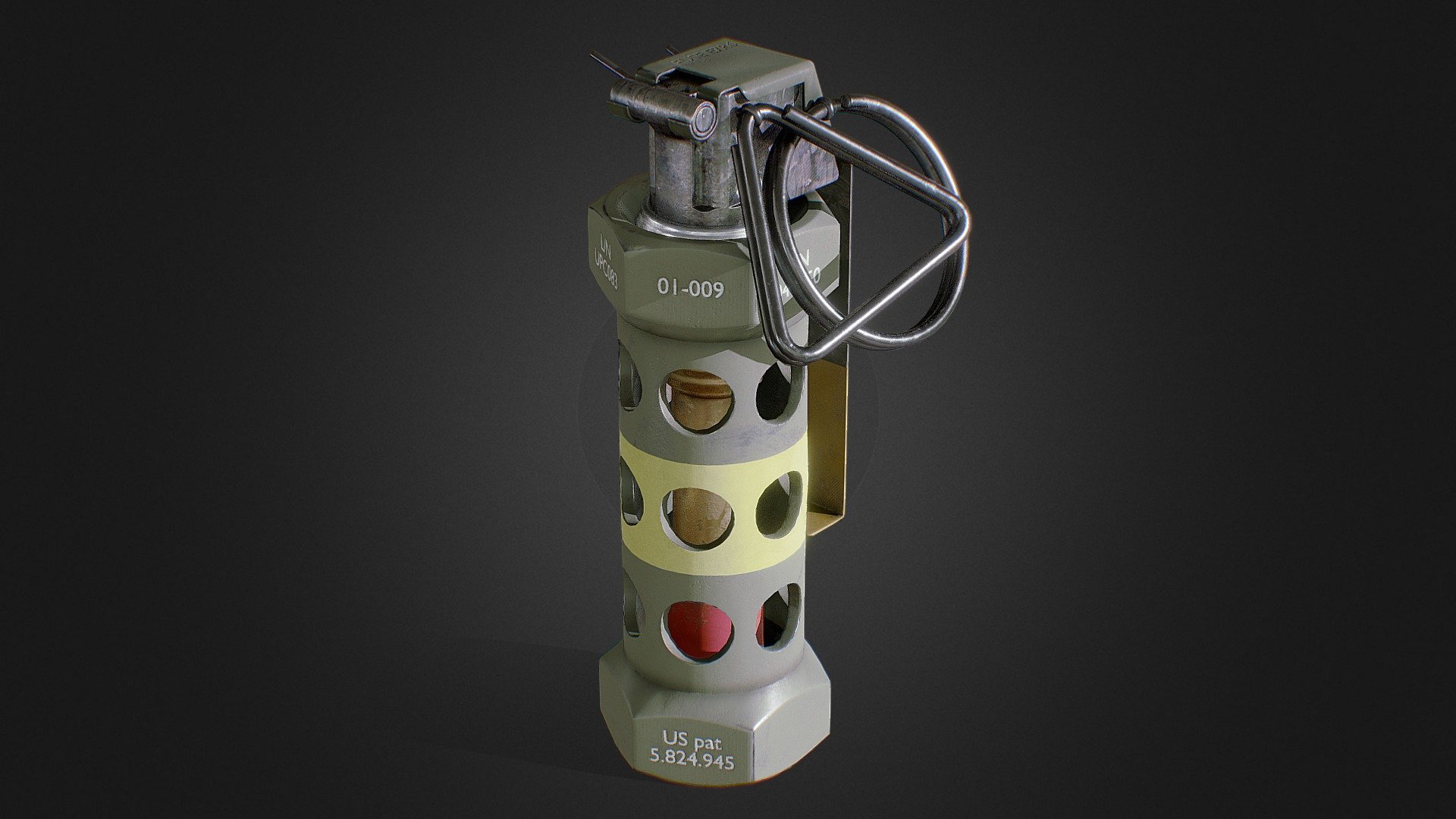 Low Poly model of a military flashbang grenade 

Made in Blender 2.9.3
Texturing in Marmoset Toolbag 4
Rendering in Marmoset Toolbag 4 - Flashbang grenade - Download Free 3D model by Nikolay Kudrin (@knik211) 3d model