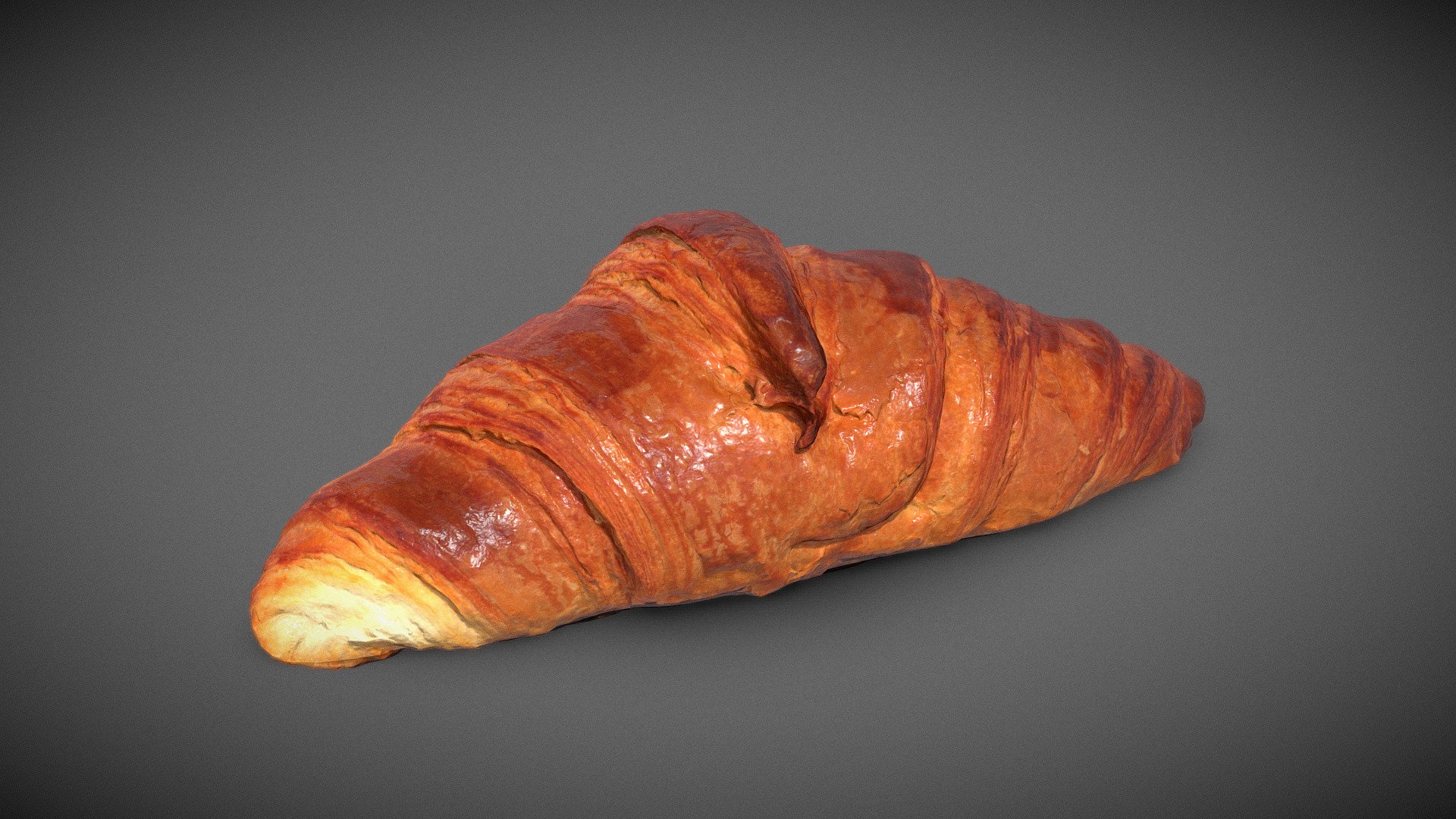 DSLR Scan of French Croissant, 57 shot.
Zremesher retopo low poly model + 4K baked textures on new UV seams. 
PBR textures made with B2M and xNormal - French Croissant - Buy Royalty Free 3D model by 3DSCANFR (sdrn) (@3DSCANFR) 3d model