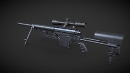 CHEYTAC M200 Low-poly 3D model rifle, fps, shooter, unreal, firearm, ready, sniper, cheytac, m200, unity, game, weapons, pbr, lowpoly, military, gameasset, gun