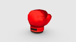 Cartoon red boxing glove sports, boxing, match, lowpolymodel, boxers, boxing-gloves, handpainted, game