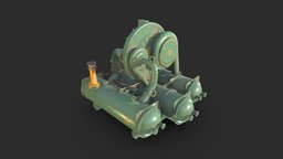 Industrial Compressor plant, pipe, lod, gas, industry, chemical, props, engine, game-ready, compressor, game-asset, low-poly, asset, game, pbr, engineering, industrial